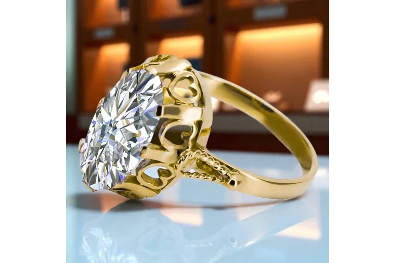 14k žlté zlato Cyrkónia  Vintage style vrc134y